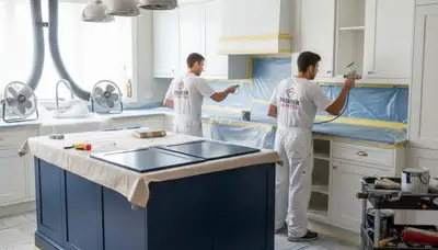 Cabinet painting in Redmond, WA for durable kitchen and bathroom finishes