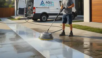 Concrete pressure cleaning service in Redmond, WA removes moss and grime from driveway and walkway surfaces