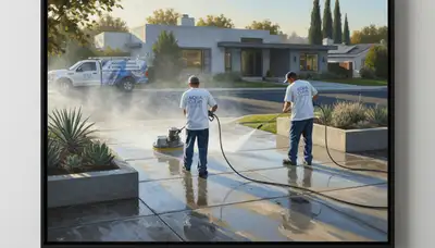 Concrete pressure cleaning in Redmond, WA for driveways and walkways by Redmond Paint Pros