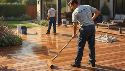 Deck sealing in Redmond, WA by Redmond Paint Pros to protect wood decks from rain and moisture