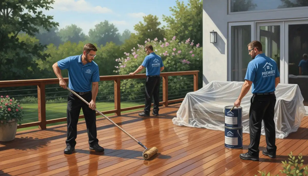 Deck sealing service in Redmond, WA by Redmond Paint Pros protecting wood from rain and moisture