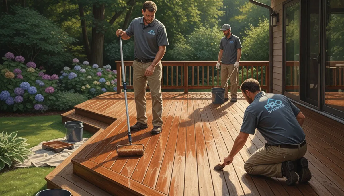 Professional deck staining service in Redmond, WA by Redmond Paint Pros