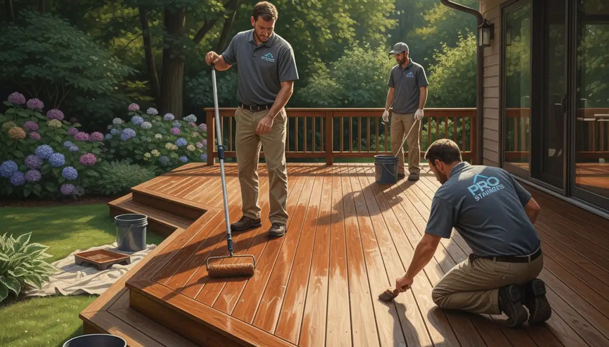 Professional deck staining service in Redmond, WA by Redmond Paint Pros