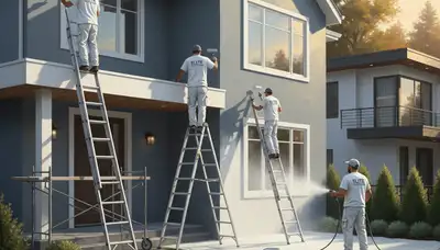 Exterior house painting in Redmond, WA by Redmond Paint Pros protecting siding from rain and moisture